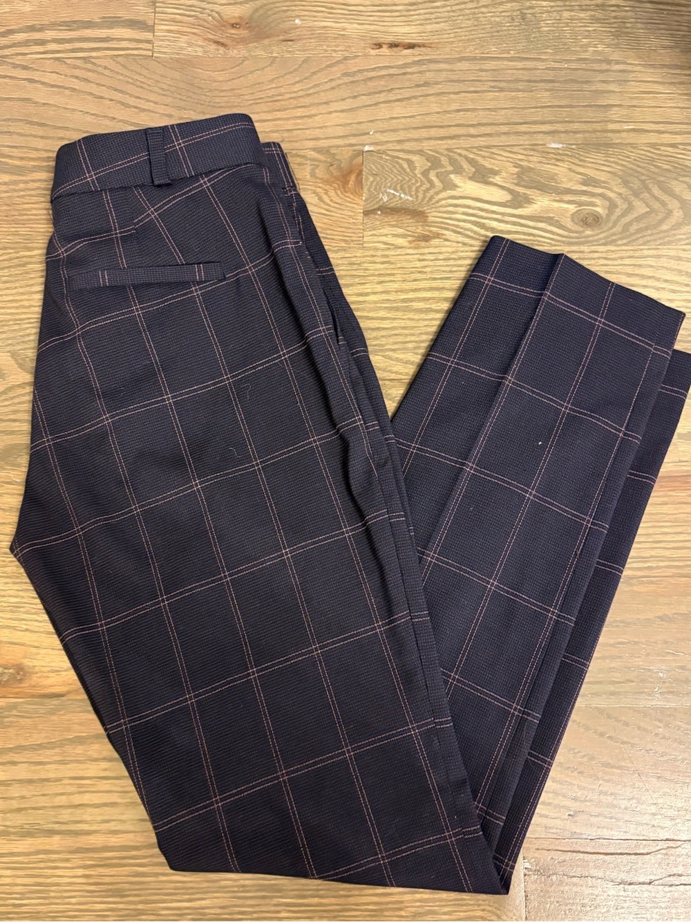 Banana Republic Women’s Navy & Purple Windowpane Dress Pants